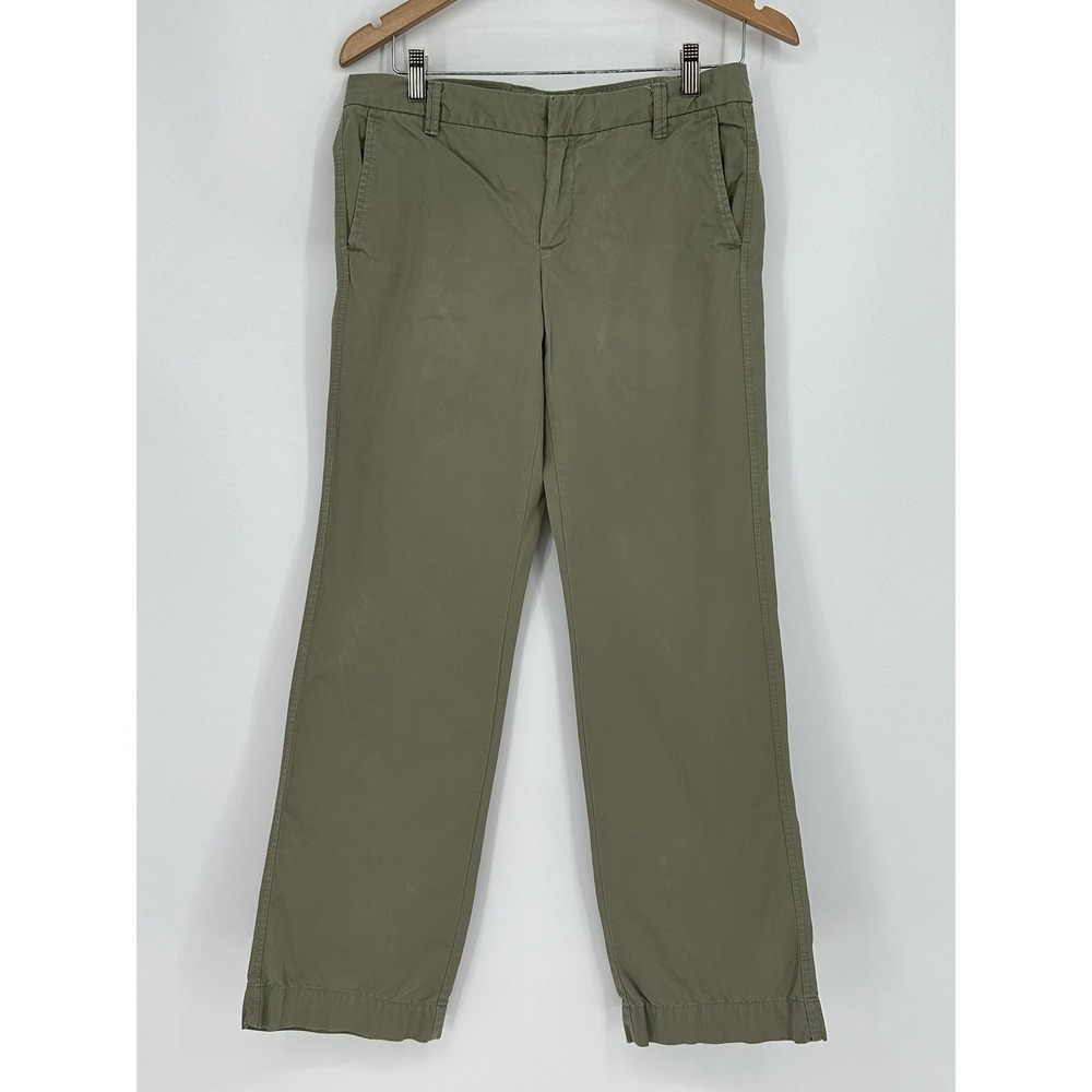 Gap Original Khakis Olive Green Straight Leg Chino Pants Womens 6 Regular C1